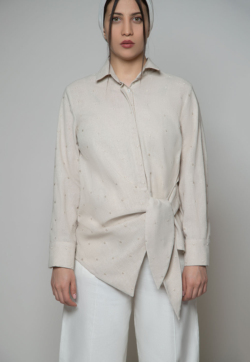 شومیز لینن گره ای