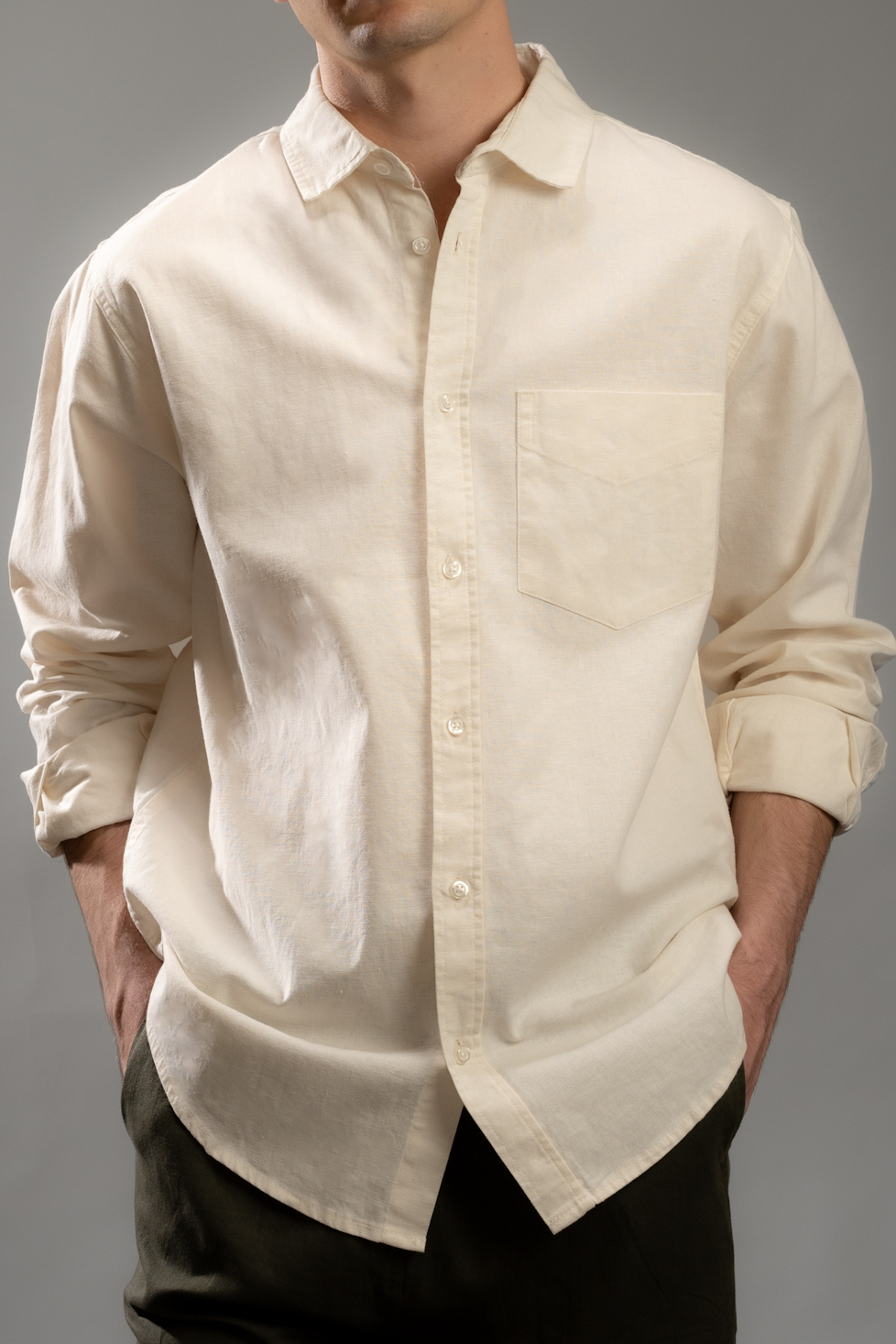 پیراهن آستین بلند لینن