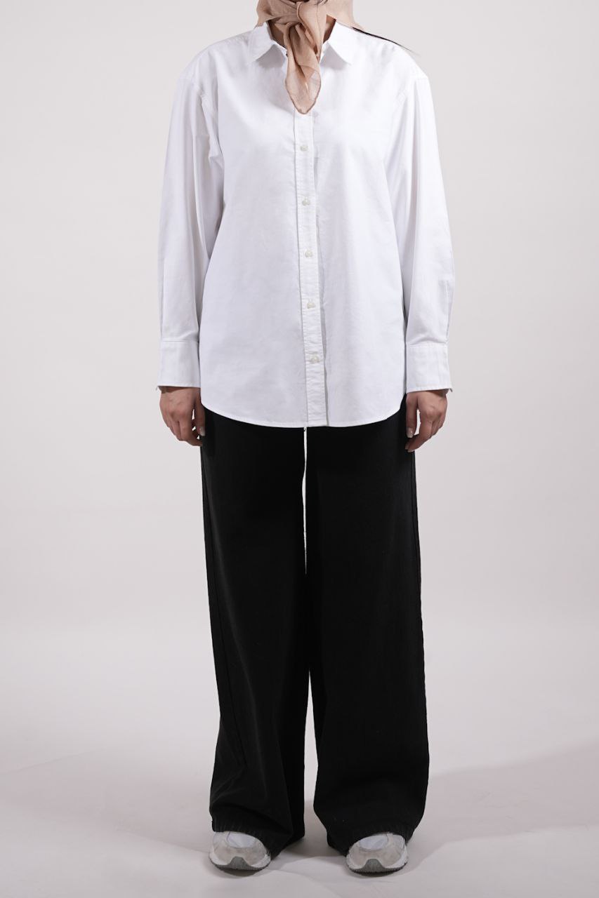 شومیز کتان آستین بلند