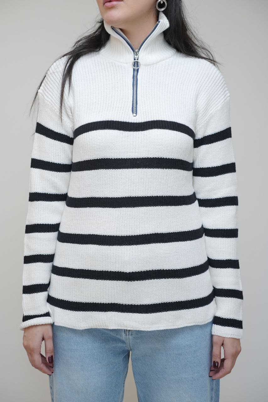 بافت یقه ایستاد نیم زیپ