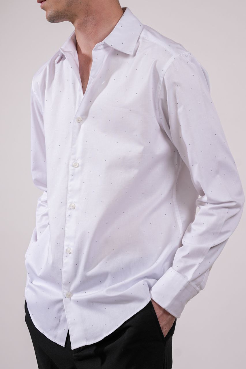 پیراهن مردانه نخ و پنبه خالخالی