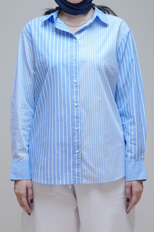 شومیز لینن آستین بلند طرح دار فانتزی